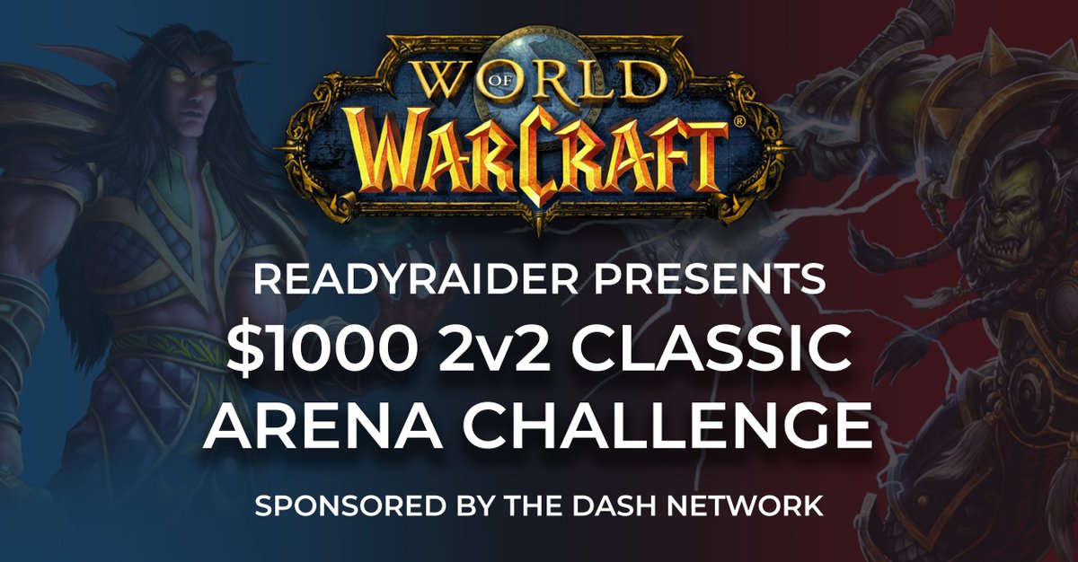 GetReadyRaider's tweet photo. Veterans and Amateurs collide in an epic day of historical Classic arena battles. 50 teams compete for $1000 in prizes. Get a front seat to all the action as OG_Jeffery stream casts the event, starting July 19th - 5pm Eastern.

📺 https://t.co/hrvSyVzBne

@WoWEsports #ClassicWoW https://t.co/heOA6Kqfyf