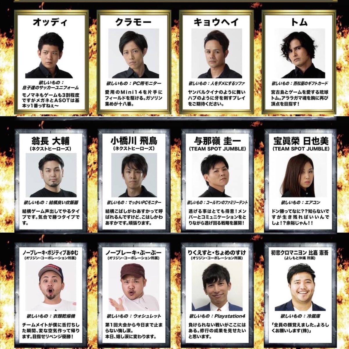 HkyoheiH's tweet photo. 🏆優勝予想&amp;応援ハッシュタグ📣
①チームスポットジャンブル⇒#AS_tsj
②ネクストジャンブル⇒#AS_next
③お笑い芸人チーム⇒#AS_ポジティブチーム
④Vtuberアイドル⇒#AS_根間ういチーム
⑤琉球バスターズ⇒#AS_琉球バスターズ
⑥演撃戦隊ジャスプレッソ⇒#AS_ジャスプレッソ
⑦謎の集団Ｘ⇒#AS_X https://t.co/wqFFVYDzDI