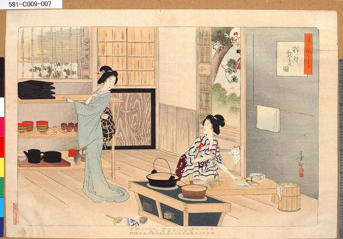 Good morning dear friends Japanese food culture depicted in Ukiyo-e