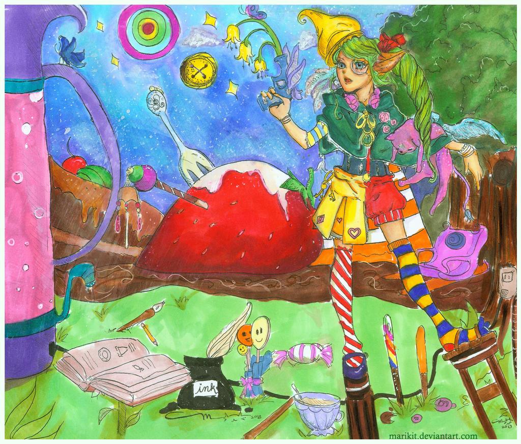 marikitstudios's tweet photo. I woke up to a realization. I lost a lot of whimsy in my art when my style "grew up" I need to bring it back. Below are samples of my former colorful glory. Her name is sucette les epices.
Looking for a writer that can bring her to life. #artph #writerneeded https://t.co/8P95xgLtq5