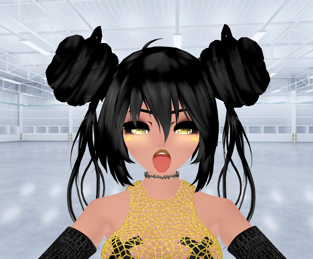 ask_ambervr's tweet photo. My custom face complete with glowing, shiny effects and stars. Soooo adorable! #vrchat #avatar #custom #faceedit https://t.co/OoGtyeQuY3