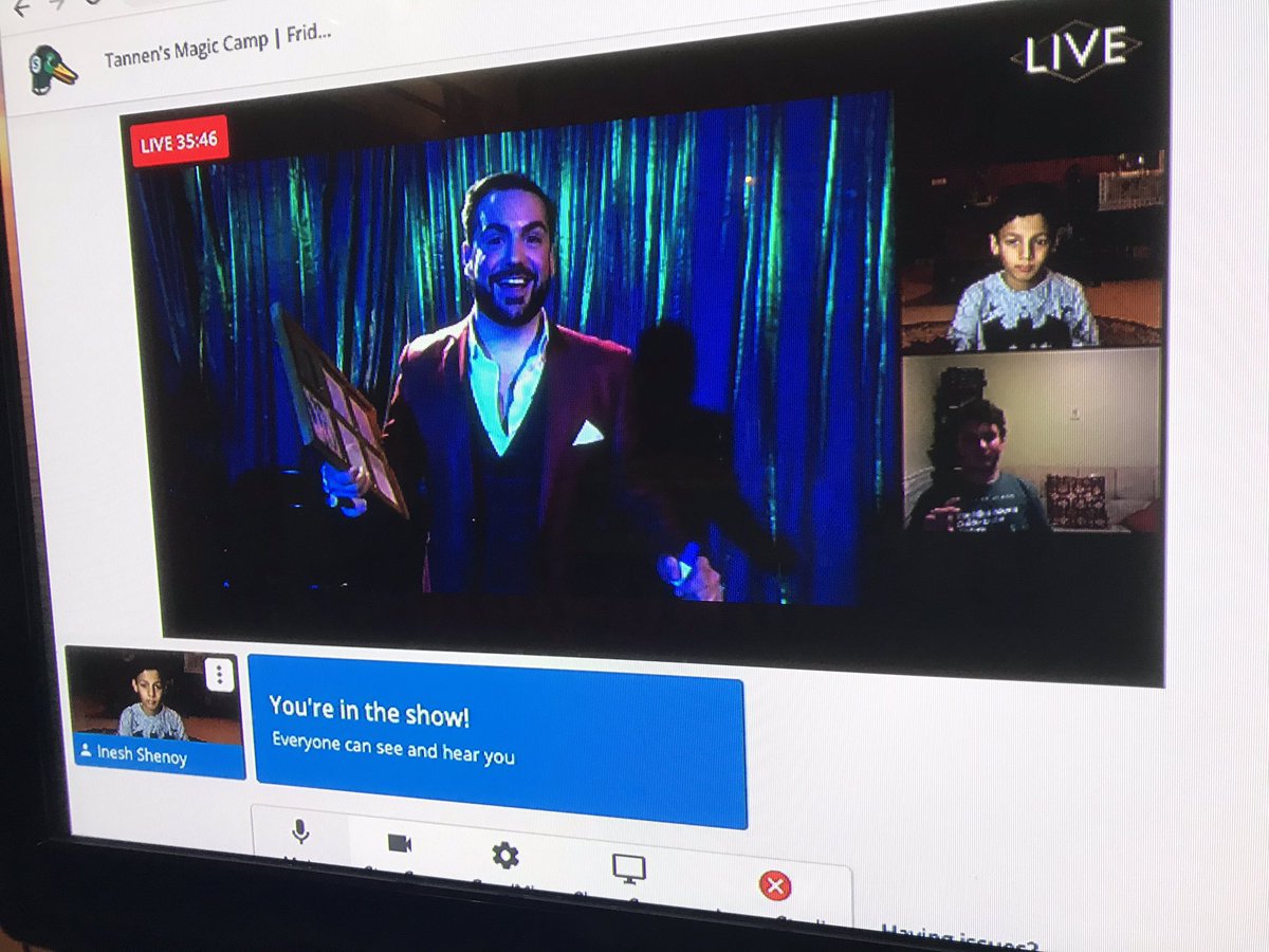 i3andco's tweet photo. We had a most magical week, thanks to #TannensMagicCamp. And we had a perfect ending too, with Inesh being randomly chosen to participate as a volunteer in the grand gala show! And then, @standupmagician mentioned him again! We are telling you... the #iThree are world famous! 😉 https://t.co/6TzPiALtEg