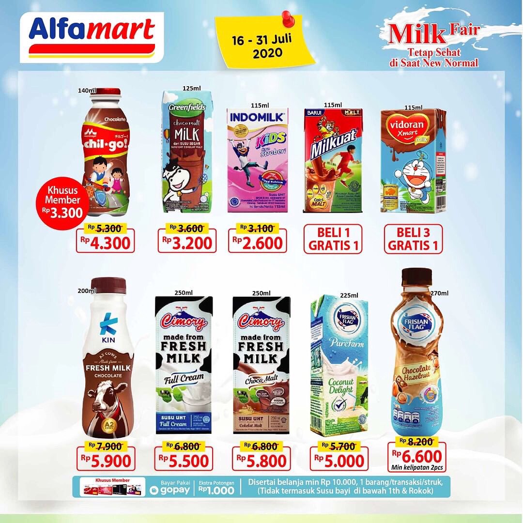 Segera pilih produk Milk Fair favoritmu berikut untuk berikan asupan nutrisi terbaik agar tetap Sehat di saat New Normal cukup ke #Alfamart terdekat aja

Jangan lupa gunakan Gopay saat transaksi agar bisa dapatkan Ekstra Potongannya!

<a href="/alfamart/">Alfamart</a>