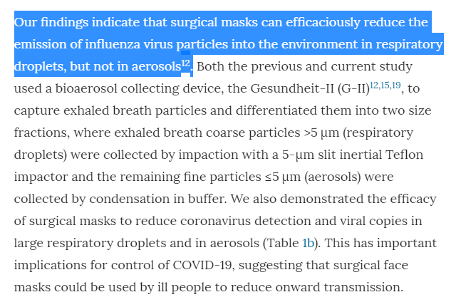 The study was also limited by low numbers, making significant findings more difficult to achieve. Even given the limitations, the authors still claim the results support that masks can reduce the transmission of respiratory droplets. 17/