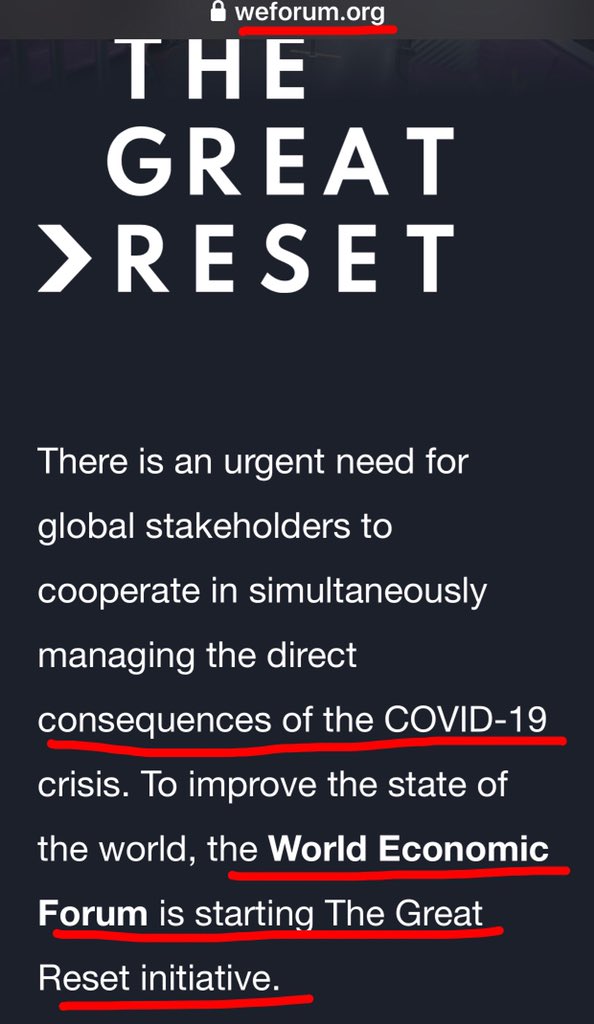 13Another motivation for  #COVID &  #lockdowns can be found in the expressed desire by those such as  #GoldmanSachs & the British  #RoyalFamily for a  #GlobalReset  #TheGreatReset as evidenced on the WorldEconomicForum’s website, & the RF’s official YT channel.