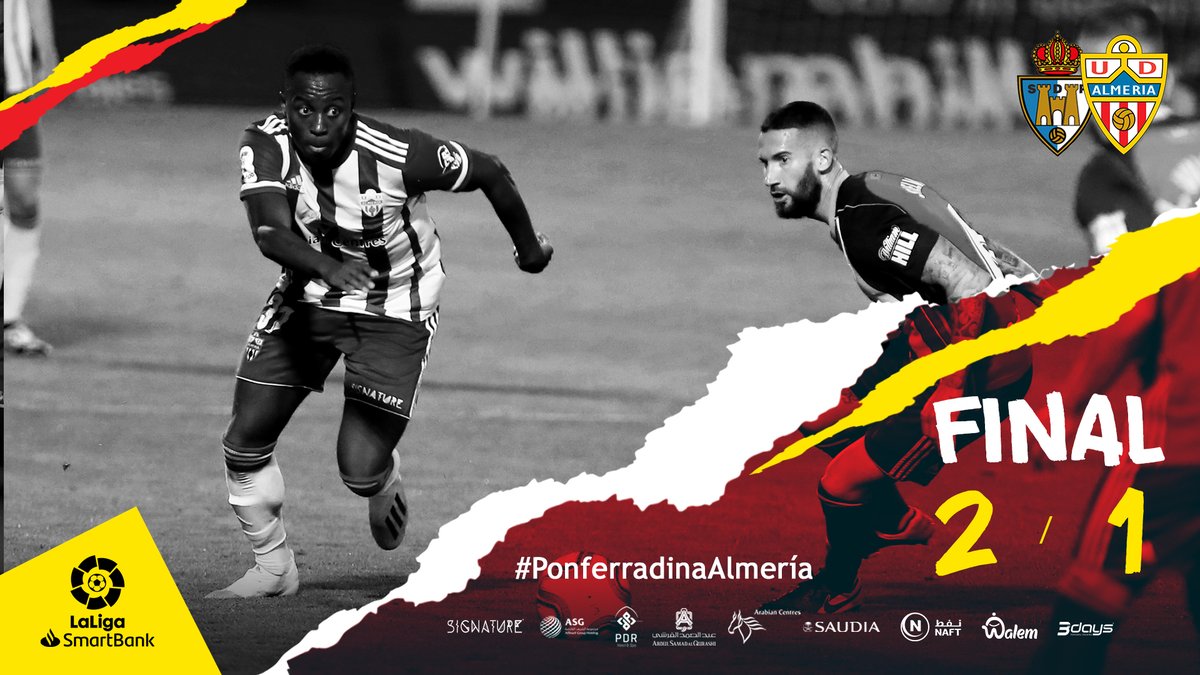 U_D_Almeria's tweet image. Final➡️ SD Ponferradina 2-1 UD Almería
⚽️  Darwin Núñez
Lucharemos por el ascenso en el Play Off #LuchaHastaelFinal 
#vamosalmería #PonferradinaAlmería