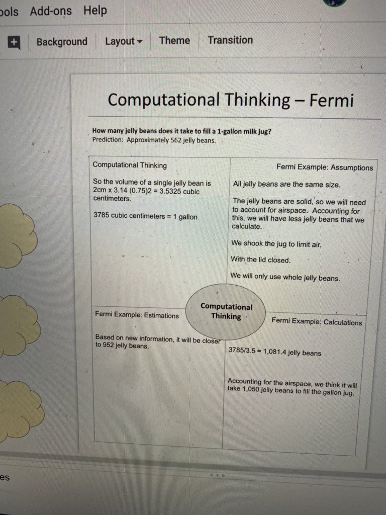 Mikkola67's tweet photo. Fermi problems- promoting estimation, making assumptions and computations with open ended questions. Showing WICOR strategies, promote Rigor and deeper understanding, through distant learning. #AVIDmath #thisisavid #AVIDDigital #AVIDMindset @Cushman_FHS @KristenWitt13 https://t.co/BojHbzrL9q