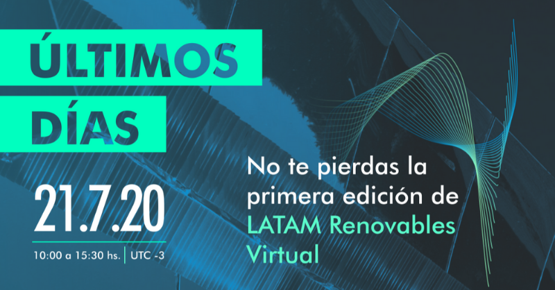 auderuy's tweet photo. #LATAMrenovables | Últimos días para inscribirte al VI Congreso LATAM Renovables Virtual.

21 de julio ♻️☀️🍃🌊
+ info: https://t.co/aHwjSBWrUK 
Por inscripciones: https://t.co/acwOLzgiLQ

Auspician: @CIER_Energia #RedREN @GWECGlobalWind @UTE_ComCorp https://t.co/X6tk6OFD44