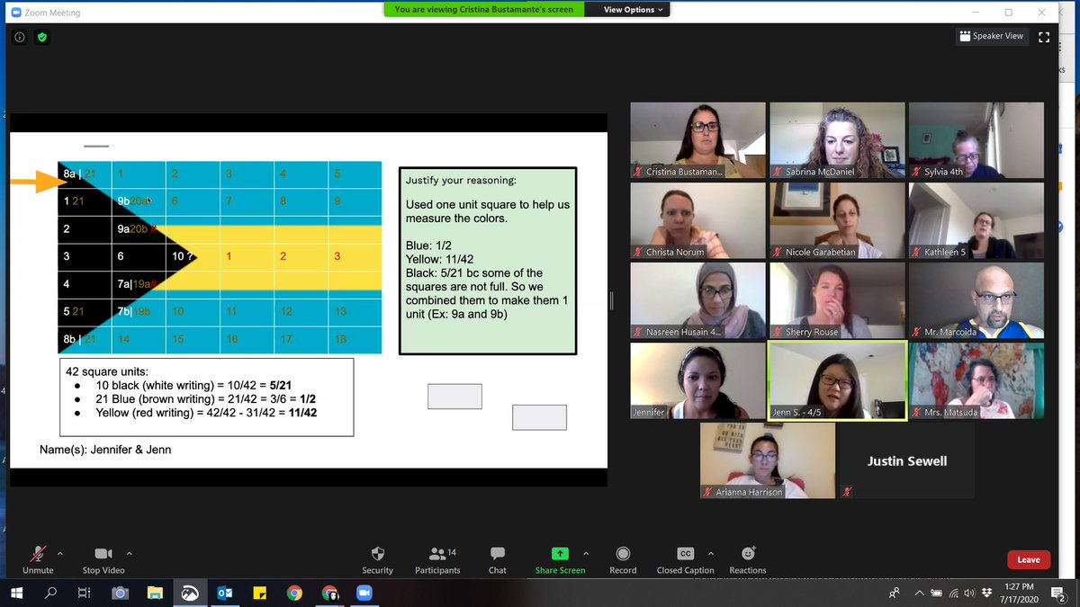 SabrinaMcD's tweet photo. Using tech tools to justify mathematical thinking while taking fraction number talks to the next level. #EMpowered20. @Cbustamante2222 @KCImaths #KCImath @MsJenniferSeo https://t.co/71ANhP3vt0