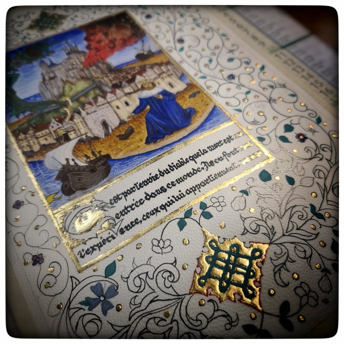 Et voil&agrave;...je le terminerai en Ao&ucirc;t lors d'un prochain stage en enluminures m&eacute;di&eacute;vales, cette fois-ci<a href="/tag/massagetha%C3%AF"class="tags"><span>#massagetha&iuml;</span></a>