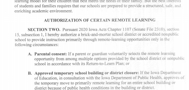 DMerschbrock's tweet photo. @Deanolavorto @BethMalicki @IAStartingLine @IAGovernor Specifically point B here from the proclamation https://t.co/oFKQbVxSh3