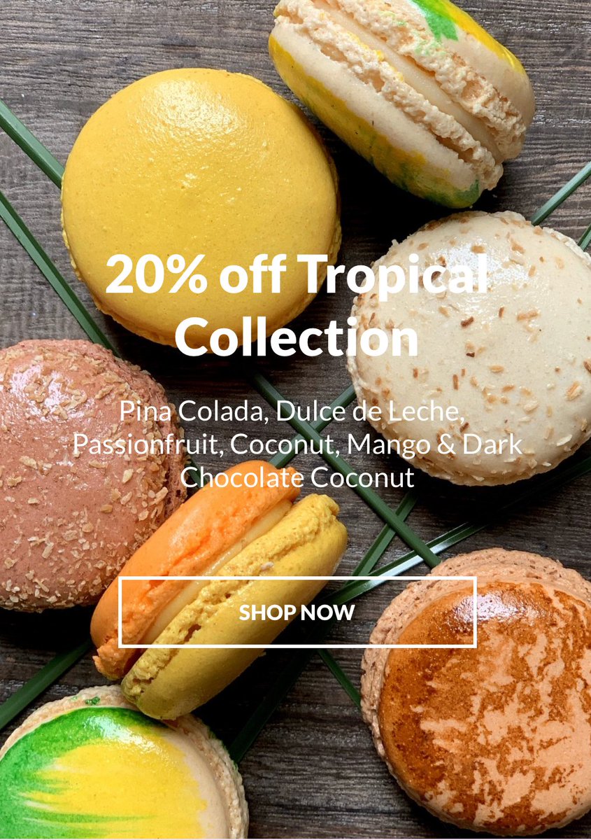 madmacnyc's tweet photo. Take a #VirtualVacation with our #Tropical Macaron Collection. Now on #sale for 20% off! Shop now at https://t.co/FysN6sdvuZ 
#MadMacNYC #FrenchMacarons #FlorianBellanger #SummerFood https://t.co/bJ1S44d9N6