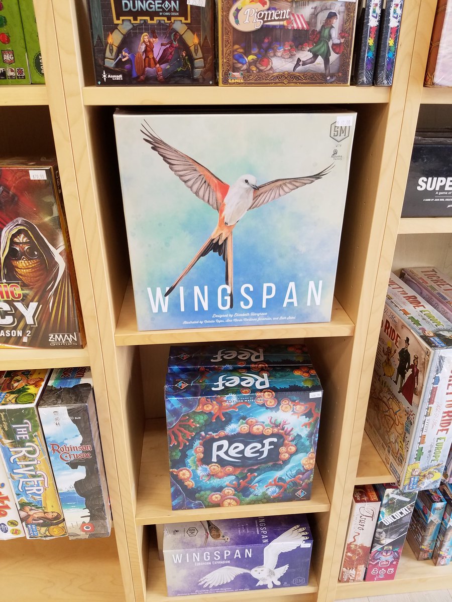 omarscomics's tweet photo. Why just post when we can #tweet an update? #Wingspan is back in stock at Omar's World of Comics &amp; Hobbies in #Lexington, MA! Come visit and check it out, along with all our other great #games and #cards and #comics! @stonemaiergames @elizhargrave https://t.co/LHdri3IEqX