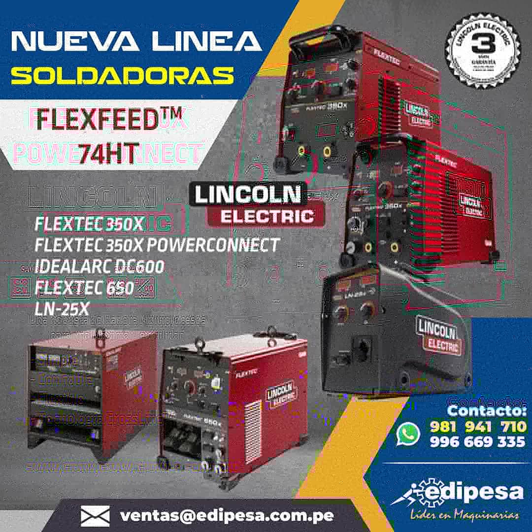 edipesaperu's tweet photo. #Edipesa presenta las nuevas maquinas de soldar de la marca Lincoln Electric, ideales para trabajo pesado en procesos MMA, MIG/MAG - FCAW, TIG y Arco Sumergido
✅ Escríbenos al Whatsapp: 981941710 / 996669335
✅ Envíanos un correo: ventas@edipesa.com.pe https://t.co/3S8ijMLtyw