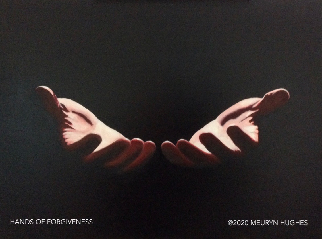 MeurynArt's tweet photo. Hands of Forgiveness. Oil on Canvas. 610mm x 457mm. Meuryn Hughes. July 2020. Another commission delivered to a thrilled client. #fineart #realisticart #art #oilpainting #oilpaintings #commissionedart #commissionedartwork #hands #paintedhands https://t.co/m4Dc9ZsZDk