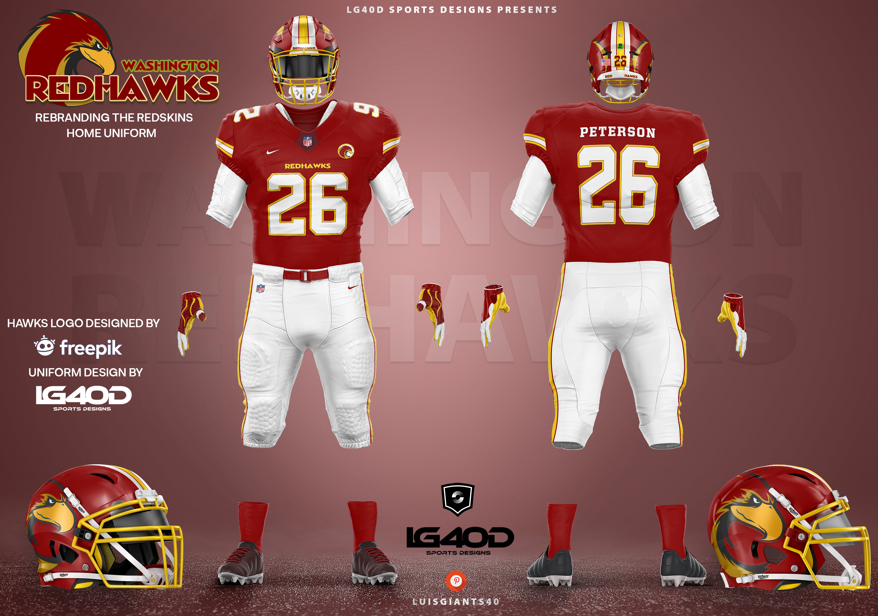 Washington redskins home jersey top color