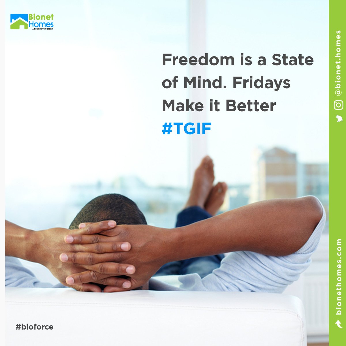 bionethomes's tweet photo. Ever felt sober and out of sorts?

Well, who hasn't? Friday gives us an opportunity to rest, restrategize and prepare for the new week.

Have a lovely weekend.

#Explore #BionetHomes #BioForce #BringingRealnessToRealEstate #Luxury #luxurylifestyle #luxuryhomes #luxuryhome https://t.co/cNKnmJKfWH
