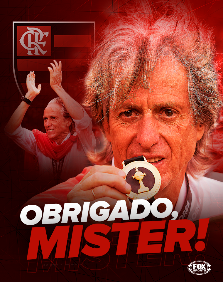 SportsCenterBR's tweet photo. Realmente chegou a hora do adeus. O Flamengo confirmou a ida de Jorge Jesus para o Benfica, mas o Mister deixou um legado inesquecível para a Nação.

🏆 Brasileirão
🏆 Libertadores
🏆 Supercopa do Brasil
🏆 Recopa Sul-Americana
🏆 Campeonato Carioca

❤🤟 https://t.co/Uo7r7B8kv2