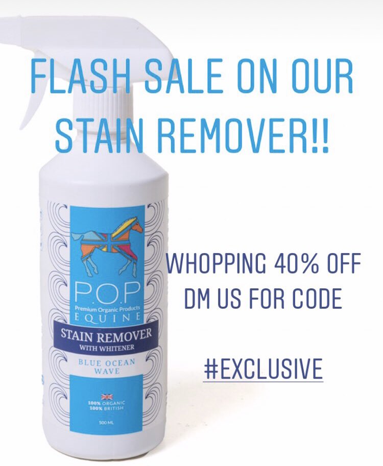 Equine1Pop's tweet photo. 24h flash sale on our stain remover spray!

Massive 40% off!!!!! 

Use code flash40 at checkout

Expires 8pm tomorrow evening!

https://t.co/yBsDpDBLsz

#equine #horse #popequine #flashsale #madeingb #supportlocal https://t.co/WdCSd7MsWm