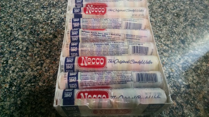 You know you're old when this comes and makes you happy! And didn't cost a fortune. Necco wafers are