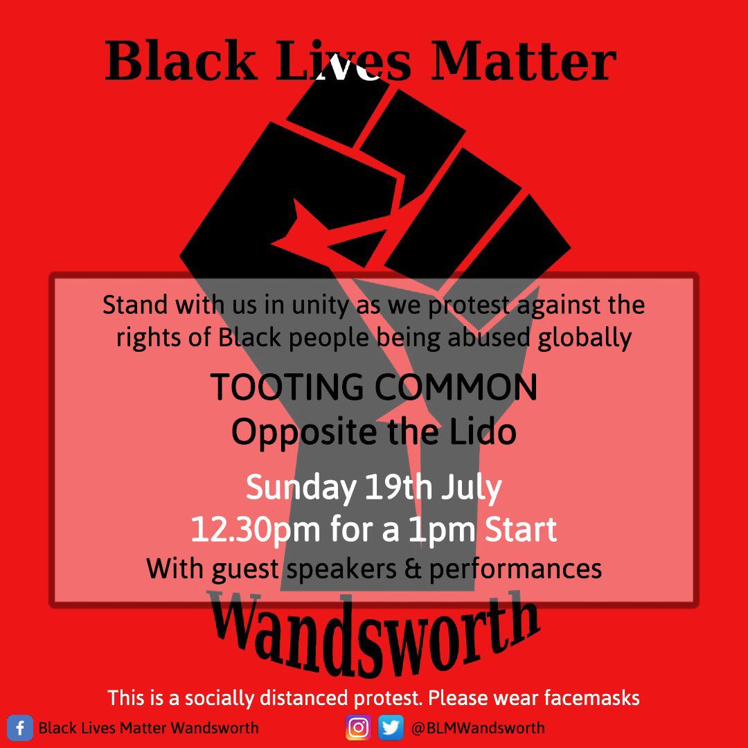 BLMWandsworth's tweet photo. Don’t forget we’re back this Sunday with an awesome lineup! @LittleNinjaUK @summerstown182 @LeonieC @kiarasings to name just a few ✊🏽👍🏼😍 https://t.co/P1GwLwreUf