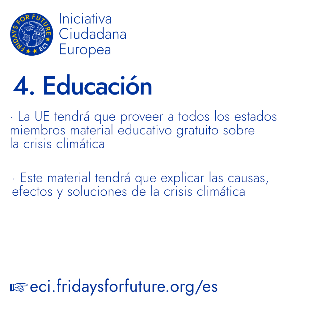🔊🔊 Desde la <a href="/ComisionEuropea/">Comisión Europea en España</a> se debe tomar medidas ambiciosas para mitigar la crisis climática. 

Estas son las peticiones de 
<a href="/JuventudXClima/">Juventud Por El Clima - Fridays For Future España.</a>
<a href="/Fridays4future/">Fridays For Future</a>
 
📲Si no has firmado, estás a tiempo, y si lo has hecho, ¡¡comparte!! 
eci.fridaysforfuture.org/es