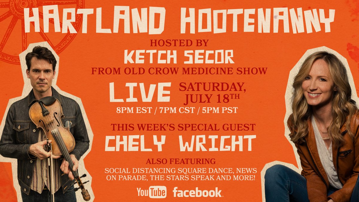 crowmedicine's tweet photo. Join us on our Facebook and YouTube channel at 7pm CT TONIGHT for a special episode of the #harlandhootenanny! We'll be joined with hit country music singer and songwriter, @chelywright.
https://t.co/QHkF7B0RyJ https://t.co/PFlmvRw69r