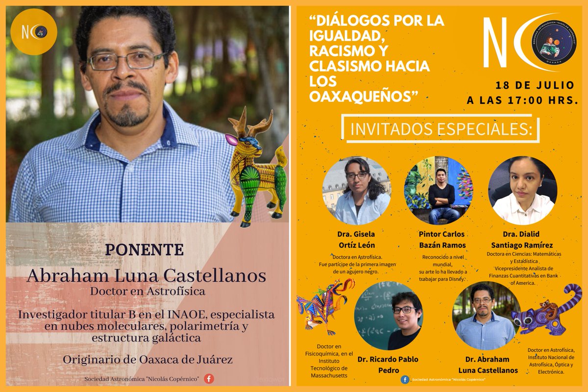 SANC_astro's tweet photo. "Diálogos por la #Igualdad, #Racismo y #Clasismo" 
Mesa redonda virtual en la cuál debatirán y contarán sus experiencias y consejos nuestros invitados, todos originarios de #Oaxaca. Transmisión en vivo: https://t.co/9ibWfOPZD5 

#racismomx #hablemosderacismo #RacismoEnMéxico https://t.co/4Z4ktvK36t