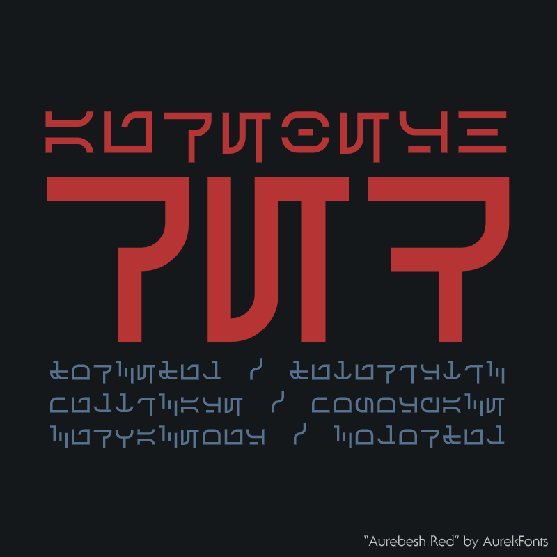 AurekFonts's tweet image. New #monospace #aurebesh #font!

Aurebesh Red is a brand new monospace Aurebesh font by AurekFonts.

Free to download at: aurekfonts.github.io/?font=Aurebesh…

Help keep free fonts free: ko-fi.com/aurekfonts