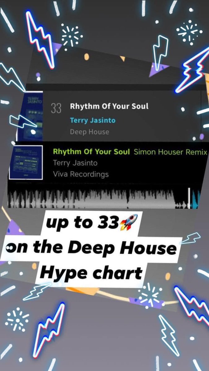 vivarecordings's tweet photo. The @simonhouser remix of Terry Jasinto's "Rhythm of Your Soul" just keeps on truckin'. Still hanging around the top 40 on the @beatport Hype Deep House chart … grab your copy here, help us keep it going: https://t.co/p0N1eT0Li4 #deephouse https://t.co/7HMdSQK4ND