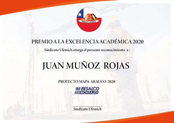 Nuestro socio como ejemplo de excelencia académica| Trabajador ejemplar, abuelo &amp; papá 
🤝Juan Muñoz Rojas 
Maestro OOCC 
Besalco MD Montajes 
*nuestro reconocimiento estuvo acompañado de un significativo detalle memorial, económico y personal. #Ufemichcontigo