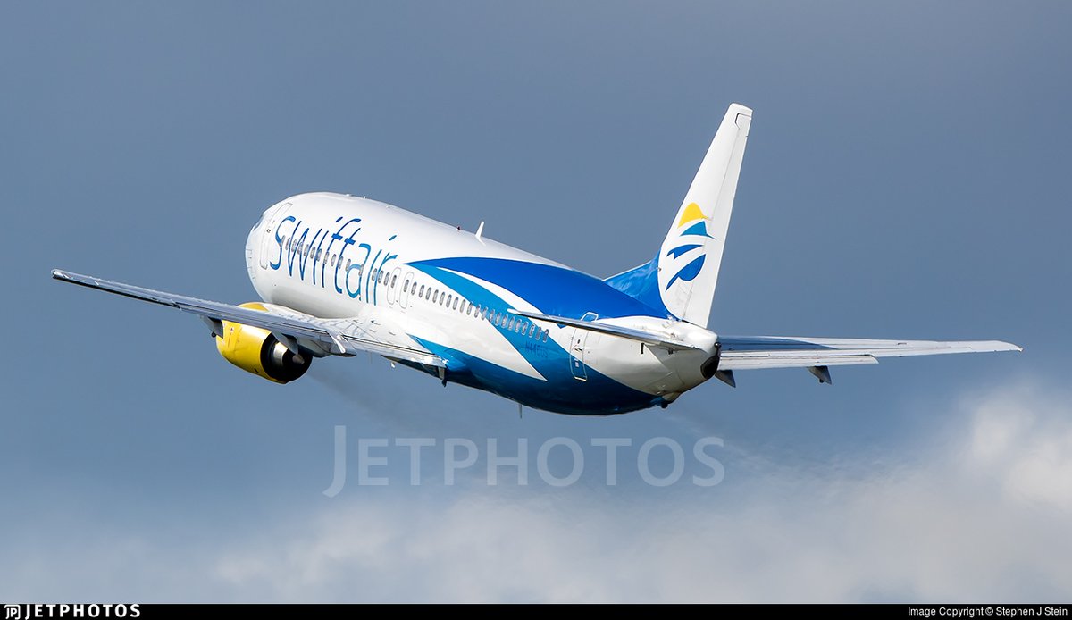 A Swift Air 737 departing Minneapolis. jetphotos.com/photo/9789219 © Stephen J Stein