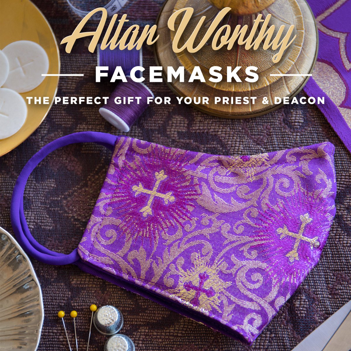 MassExplained's tweet image. AgnusGiftShop.com Liturgically correct masks for you, your priest and deacon. #mass #Catholic #eucharist #baptism