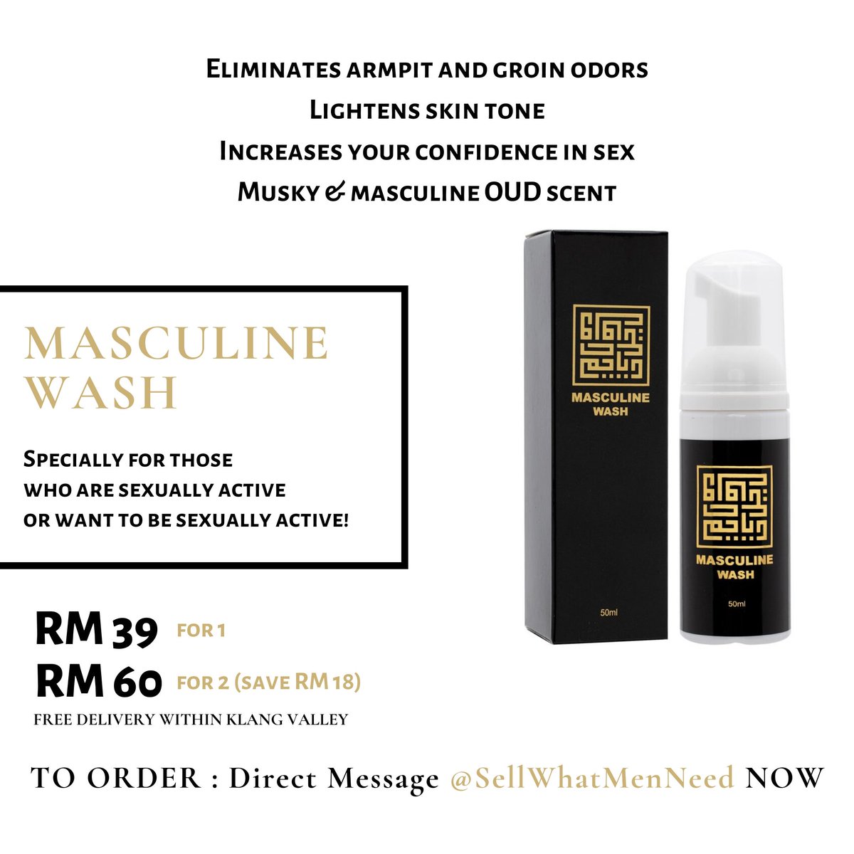 Mens_ToolBox's tweet photo. Want your penis to smell amazing, when he goes down on you?
Use MASCULINE WASH, works much better than just soap and water.
#peniscleaner #MensHealth https://t.co/CUrirJpBw0
