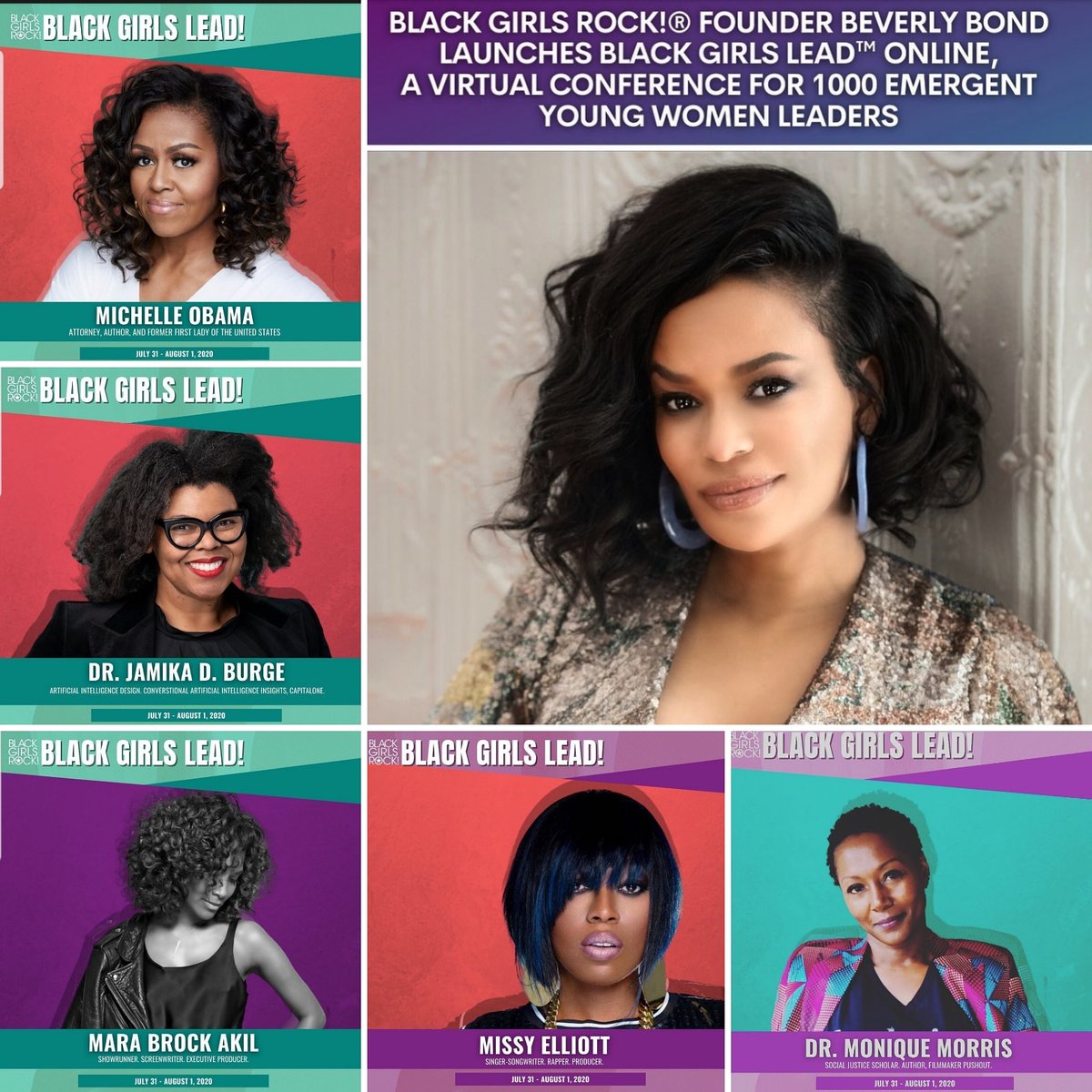 Am in amazing company, and looking forward to celebrating #BLACKGIRLSLEAD w/ @BEVERLYBOND + @BLACKGIRLSROCK, and 1000 emerging leaders! Applications are open a few more days...encourage your girls to apply: lead.blackgirlsrock.com 🙏🏿🔥