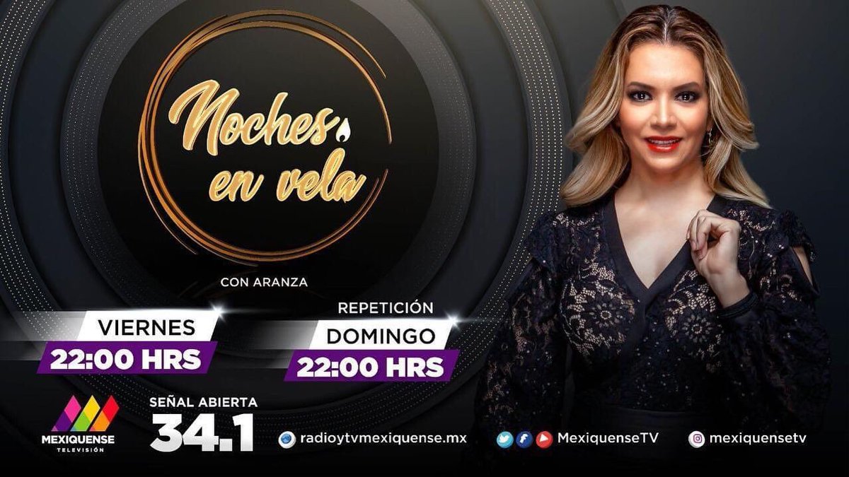 dsilvaprod's tweet photo. Hoy Hoy !!
#NochesEnVela  con ARANZA 
Iniciamos este viernes a las 10:00 pm por Mexiquense TV con repetición todos los domingos.
Padrino de honor Carlos Cuevas 
RADIO Y TV MEXIQUENSE Gracias por creer en Estos Proyectos !! https://t.co/Spp4xMz9gg