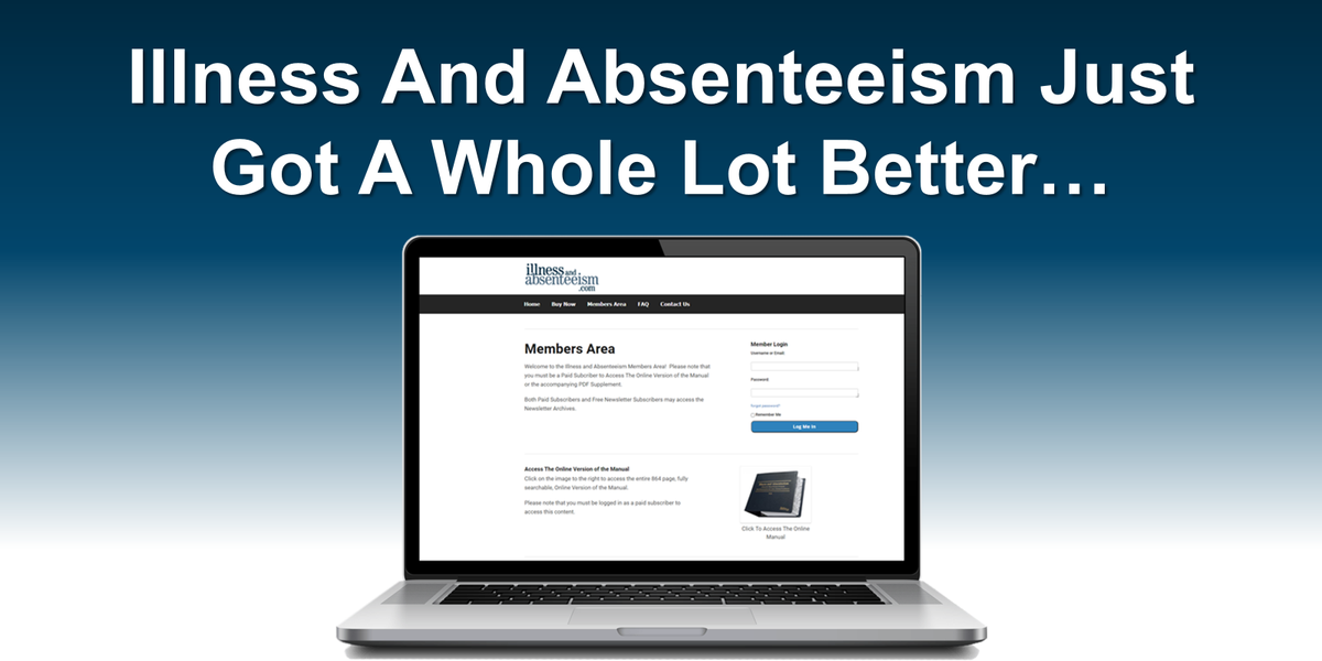 Our new website is live! Whether you're an employer, union rep, lawyer or HR practitioner, we can help you solve your employee illness and accommodation issues! 
illnessandabsenteeism.com