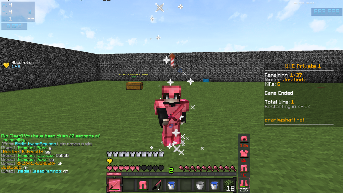 victoria muy ajustada de un minecraft ultra hardcore @SkrrrUHC gg