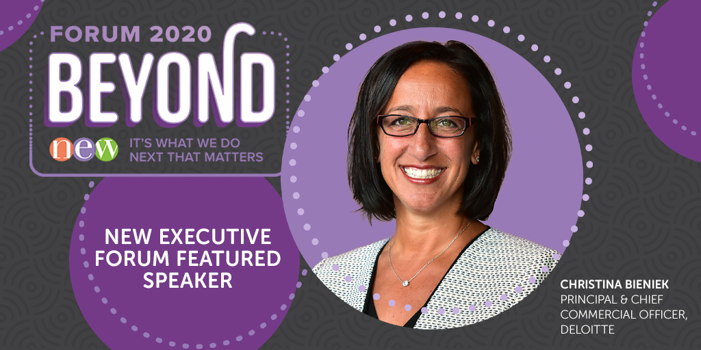 NextUpIsNow's tweet photo. NEW is pleased to announce Christina Bieniek, Principal &amp; Chief Commercial Officer, Deloitte, as a featured speaker for NEW Executive Forum 2020! https://t.co/lN0b4kxwHi 
#NEWExecForum #AdvancingAllWomen https://t.co/Ie220vFHvZ
