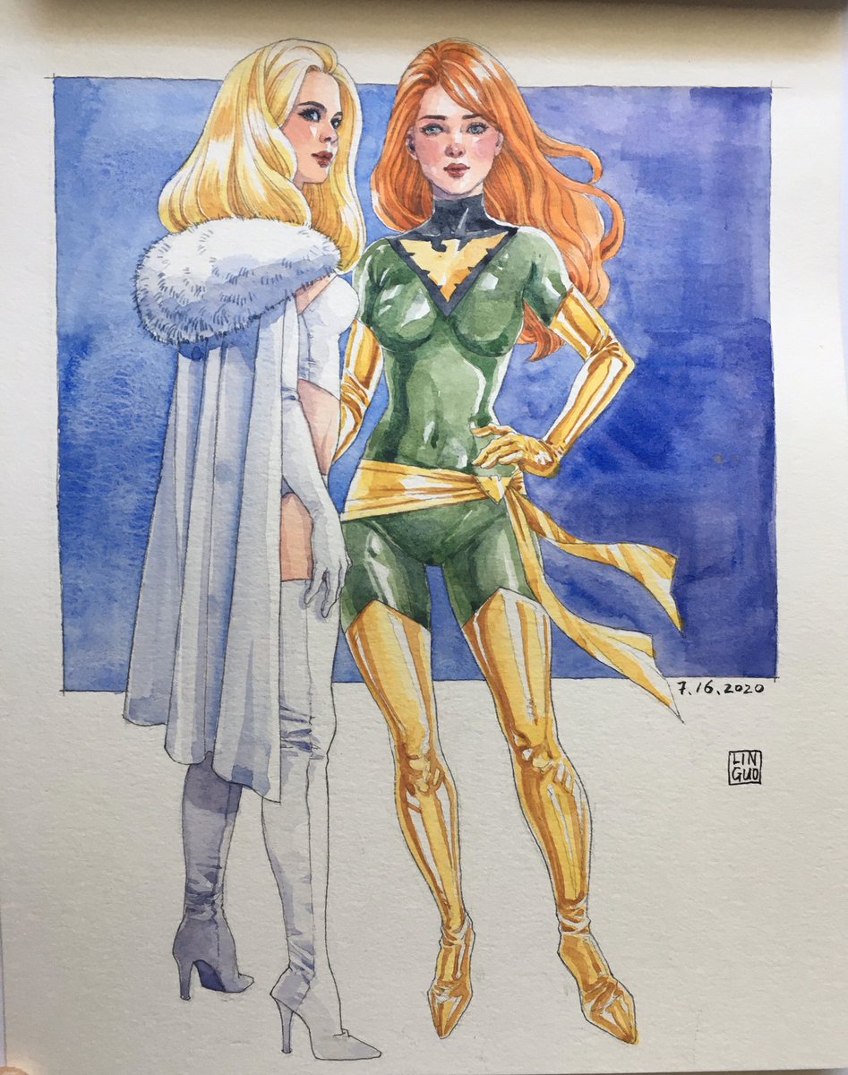 linguo2014's tweet photo. ❄️🔥 Another fresh commission piece!

#art #artist #artistsontwitter #illustration #watercolor #girl #potrait #drawing #sketch #dailysketch  #sketchbook #doodle #dailydrawing #fanart #emmafrost #jeangrey #xmen #doudoutown #抖抖村 #抖抖村打卡 https://t.co/SL9gHchVVH