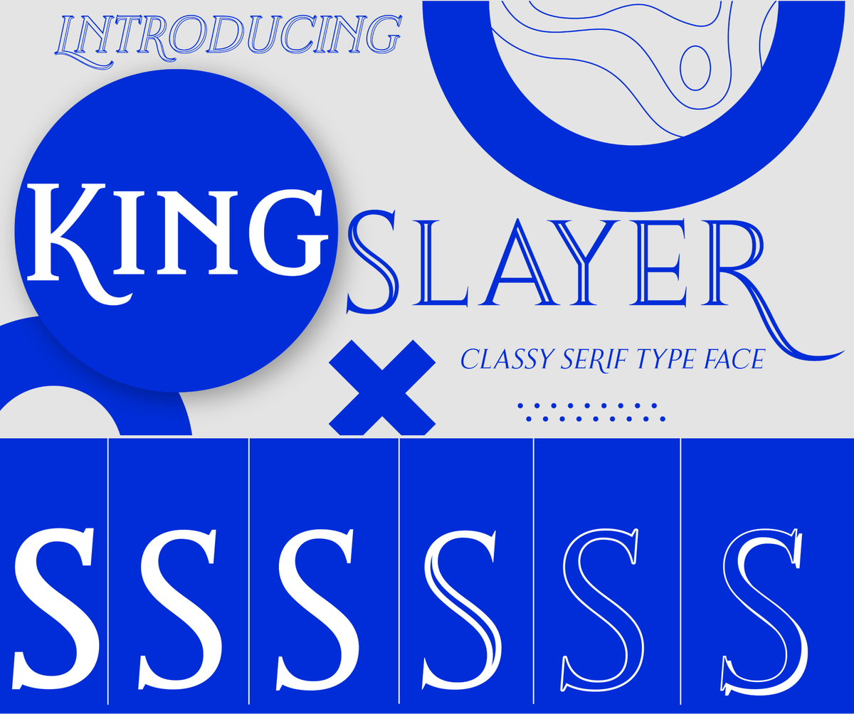 Oztypecom's tweet photo. Our Brand new Font😍King Slayer is a strong versatile serif font, the design details have been fine tuned to offer excellent readability on any screen size. 80% off Get it her 👇 #Font #designer #Deals #GraphicDesign #Serif #typography #readability #fonts 
https://t.co/nQnaJkfz0Z https://t.co/n7d7rnPH98