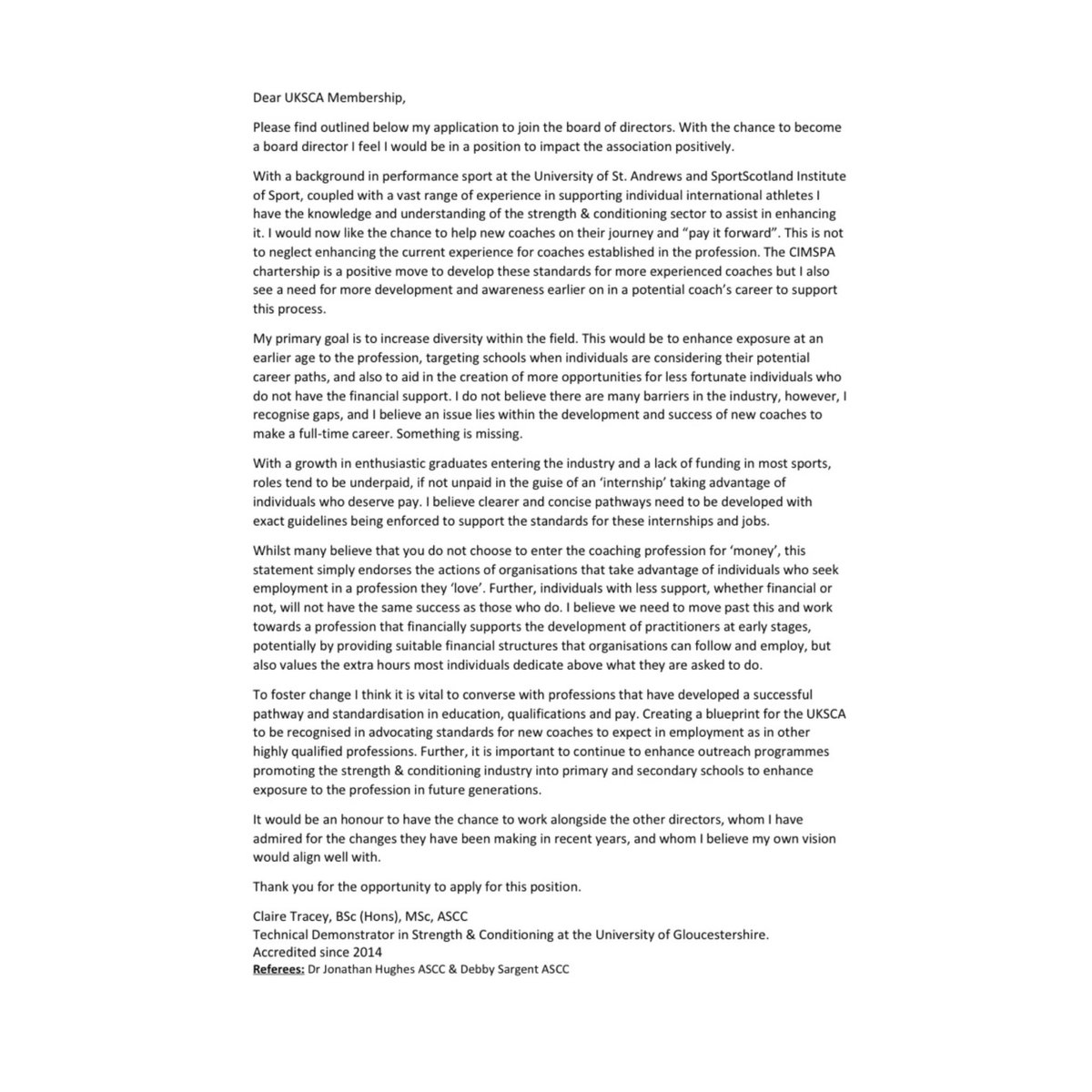CITracey86's tweet image. I am excited to have the opportunity to run for a @UKSCA 2020 board position. 

I’m lucky to have the support of my colleagues, Debby Sargent and @j_d_hughes through this process, two people whom I look up to.

Feel free to contact me with any questions.
#strengthandconditioning