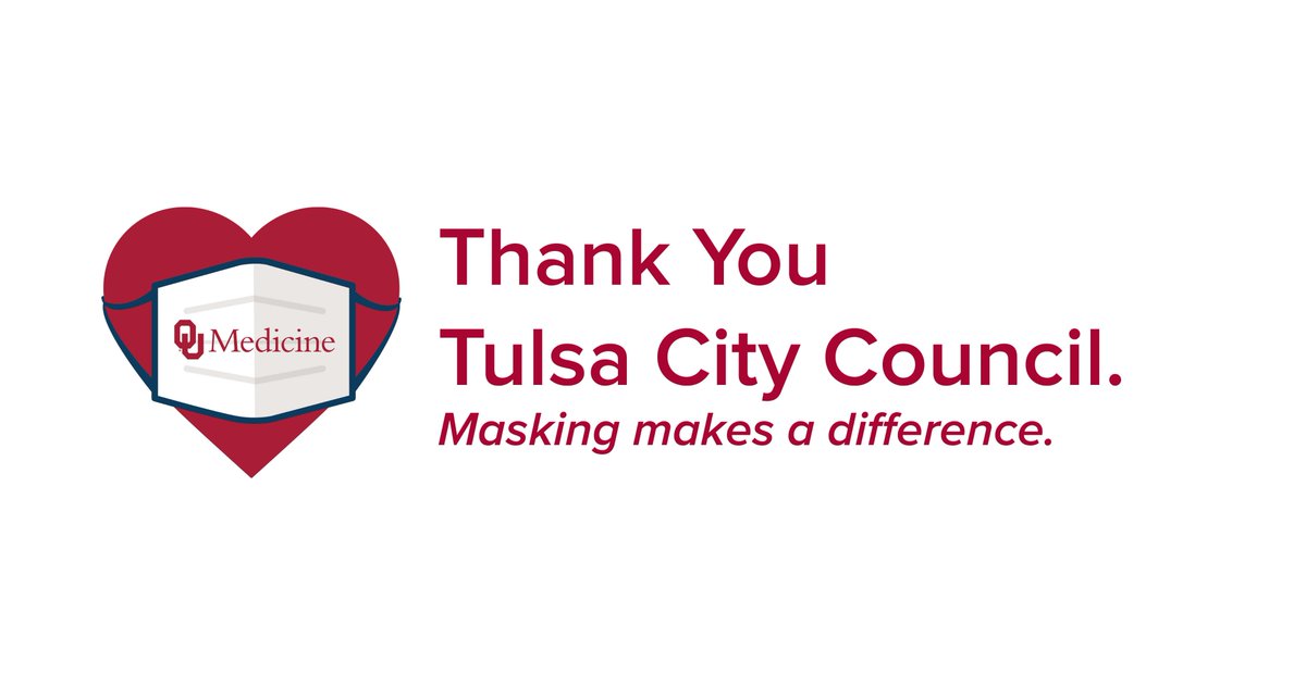 Thank you to <a href="/cityoftulsagov/">City of Tulsa</a> council for passing a city-wide mask ordinance Wednesday. Masking makes a difference. OUMedicine.com/MaskUp