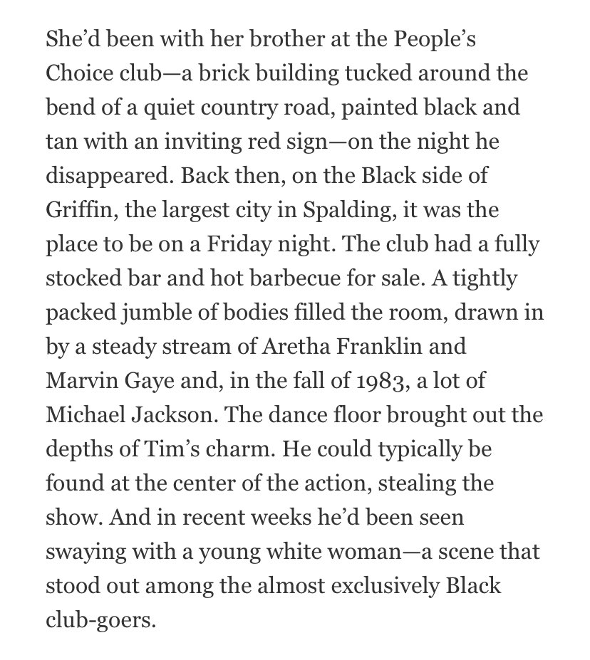 Today, the People’s Choice is boarded up and covered with weeds. Back then, fall of ‘83, it was the place to be. And Timothy Coggins was often found at the center of the dance floor  #InTheColdDarkNight