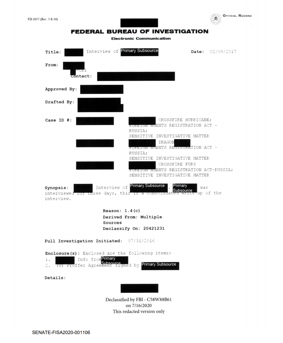 4) If you like reading redacted documents, here you go.  https://www.judiciary.senate.gov/imo/media/doc/February%209,%202017%20Electronic%20Communication.pdf