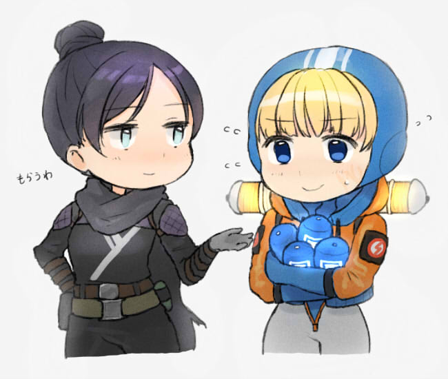 Natalie_Paquette ,レイス(APEX) 「【APEX】シールドぱんぱんワットソンとレイス

#ApexLegends #A」|つづやのイラスト