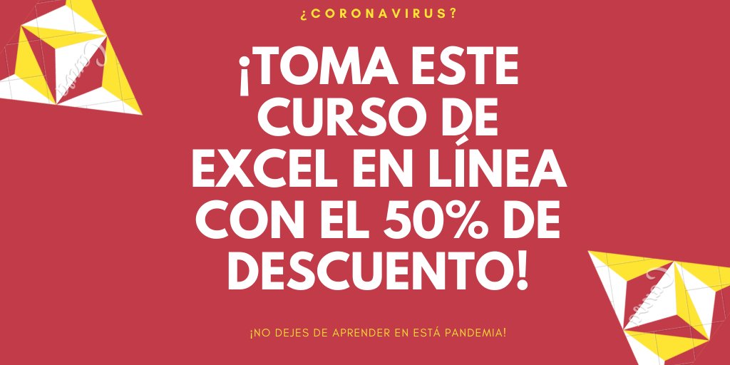 VaExito's tweet image. No dejes de aprender durante está pandemia!! Toma esté curso de EXCEL en línea y eleva tu potencial laboral!!!

#ExcelEnVanguardia #ExcelEnLínea #ForjandoÉxito #coronavirus