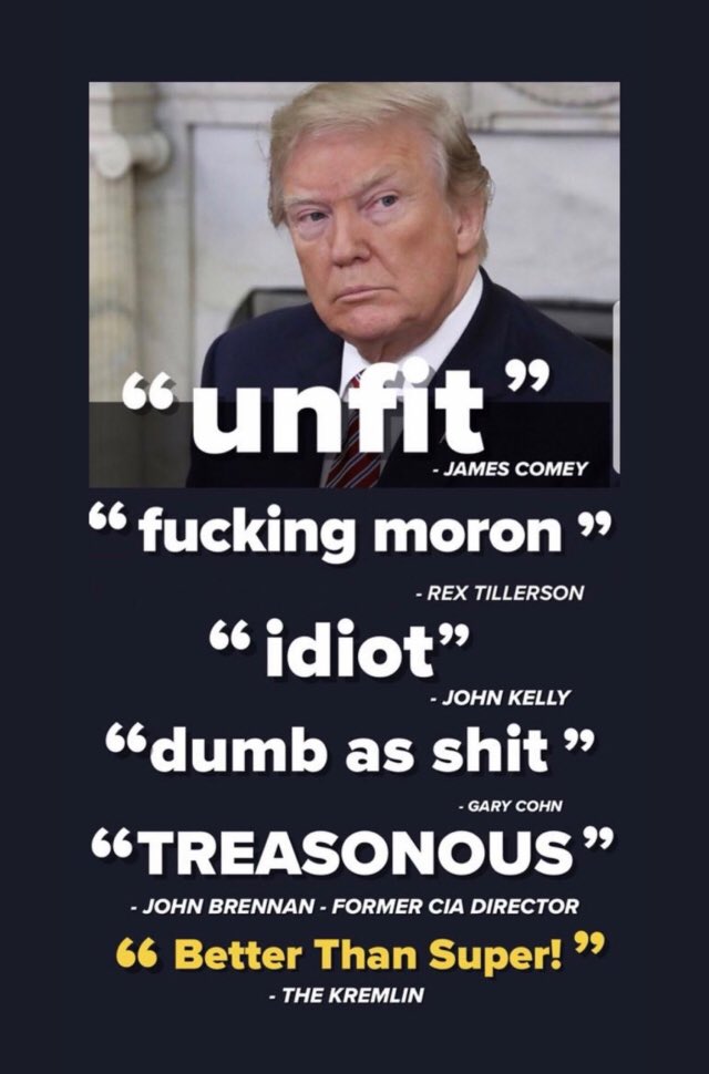 nevbav's tweet photo. @NikkiHaley The only thing that is clear about Biden winning in Nov. is that we will be better off w/out #dictatorInChief
#PuppetPutin
#unfitForOffice
#draftDodger
#corruptAsFuck #BunkerBoyTrump!
#TrumpIsAFuckingTraitor!
#complicitGOPareTraitors!
#fuckTrump!
#fuckComplicitGOP!
#fuckPutin! https://t.co/i7CEUZfkob