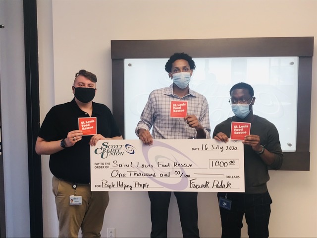 Stlfoodrescue's tweet photo. We would like to thank Scott Credit Union (Ladue) for their generous donation to St. Louis Food Rescue. They are truly making a difference in the lives of people in our community and we are honored that they considered us for their “People for People” donation. https://t.co/nX9tSCO5LJ