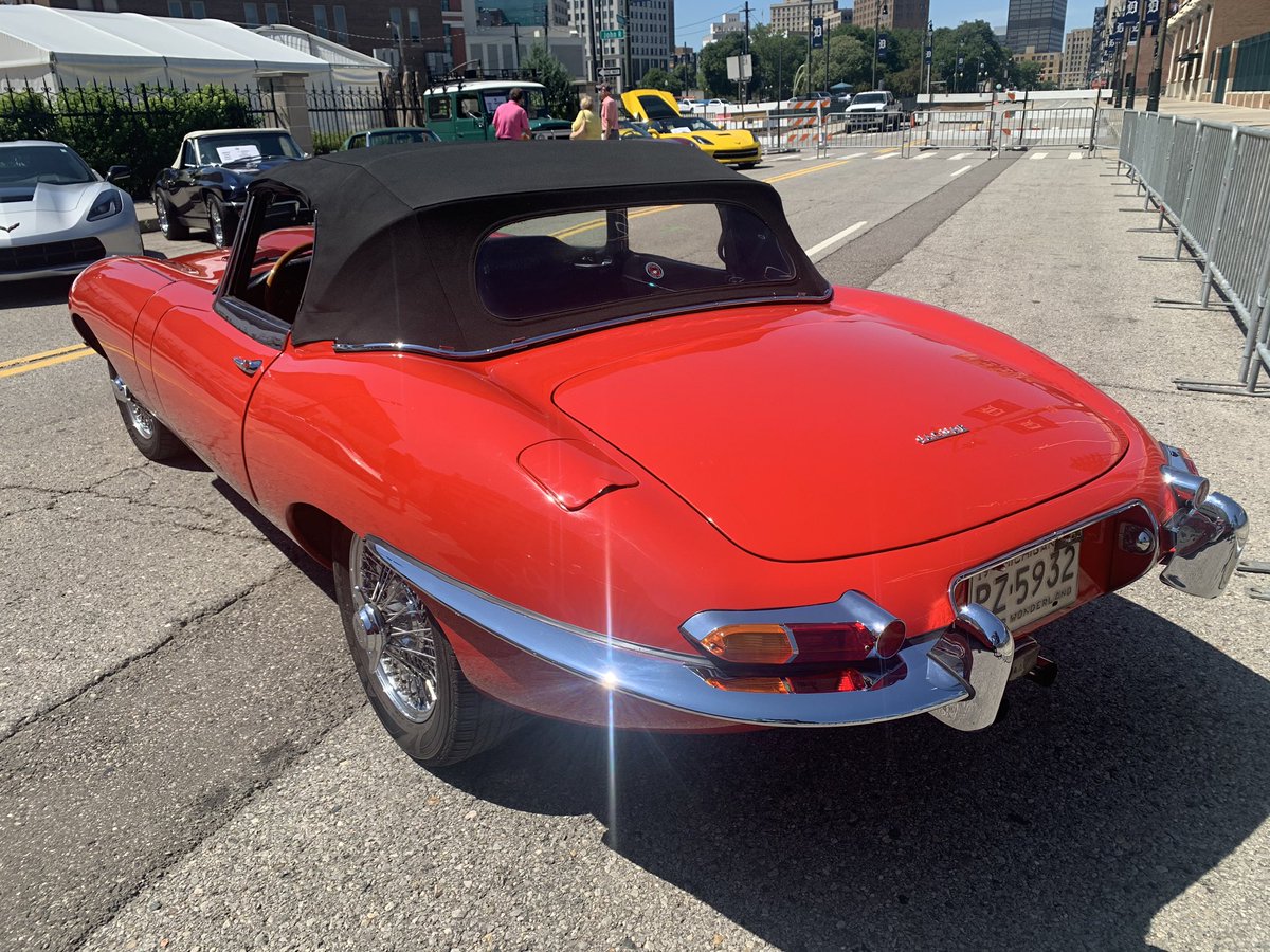 XKE on display at the Detroit Athletic Club Car Show today, I love the design and look of these cars, I have owned several over the years and would like to add another one at some point to the Lingenfelter Collection, they are simply beautiful!!